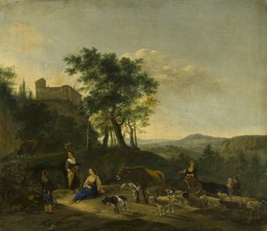 Paysage italianisant avec bergers